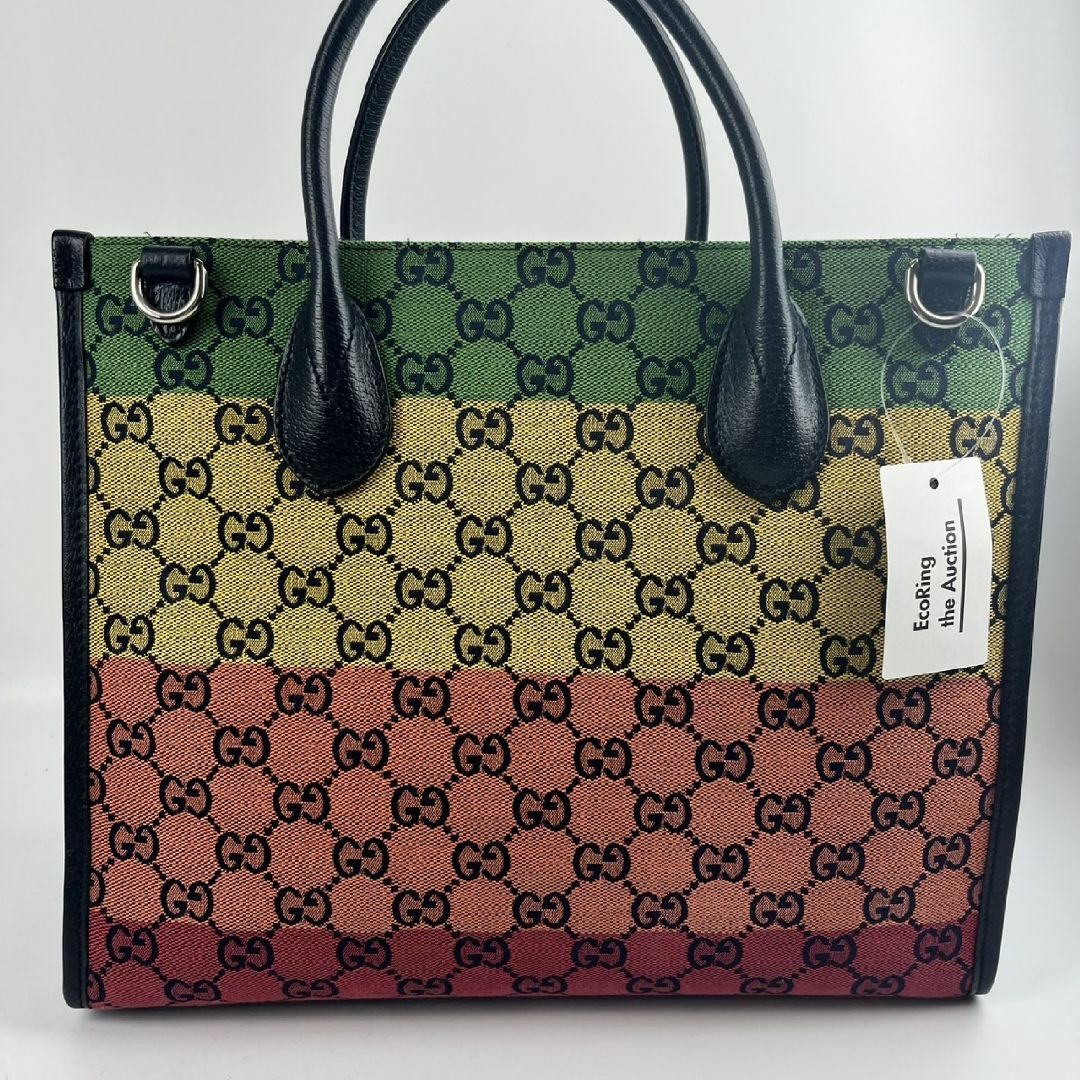 GUCCI - GUCCI ラージトートバッグ GGキャンバス マルチカラー