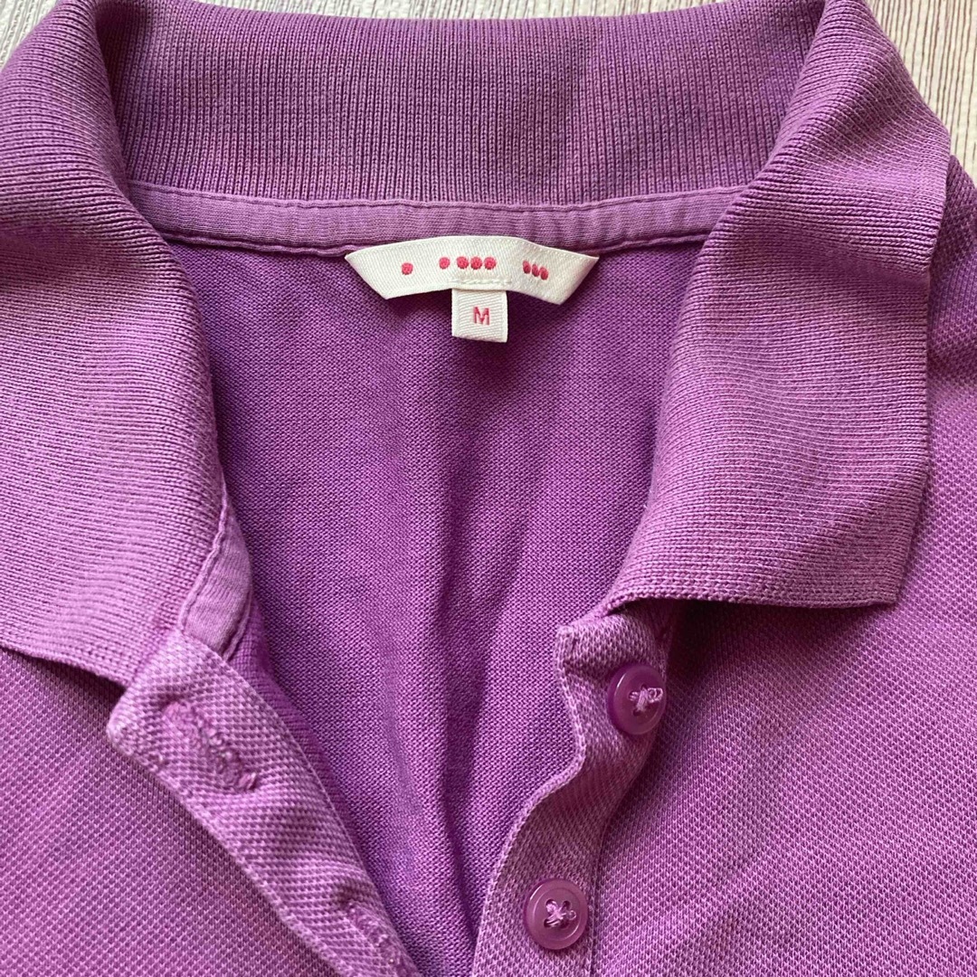 UNIQLO(ユニクロ)のユニクロ　ポロシャツ　M  紫　半袖 レディースのトップス(ポロシャツ)の商品写真