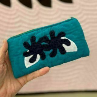 ＜正規品＞カードポーチ♡ガーデニア♡エメラルドグリーン♡ハワイアンキルト(ポーチ)