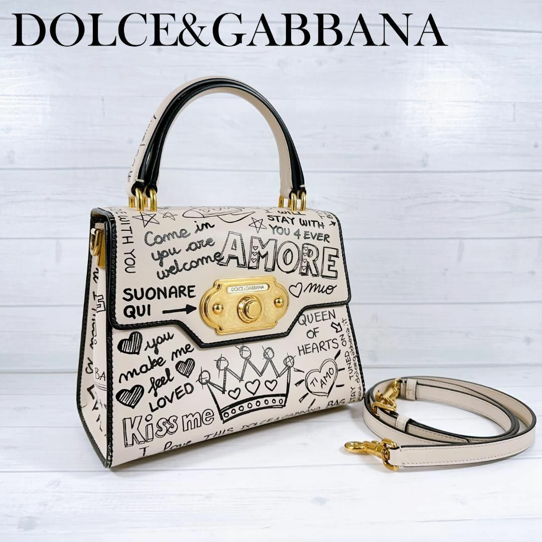 DOLCE&GABBANA - ドルチェ＆ガッバーナ AMORE ハンドバッグ ショルダーバッグ ダブルハンドル