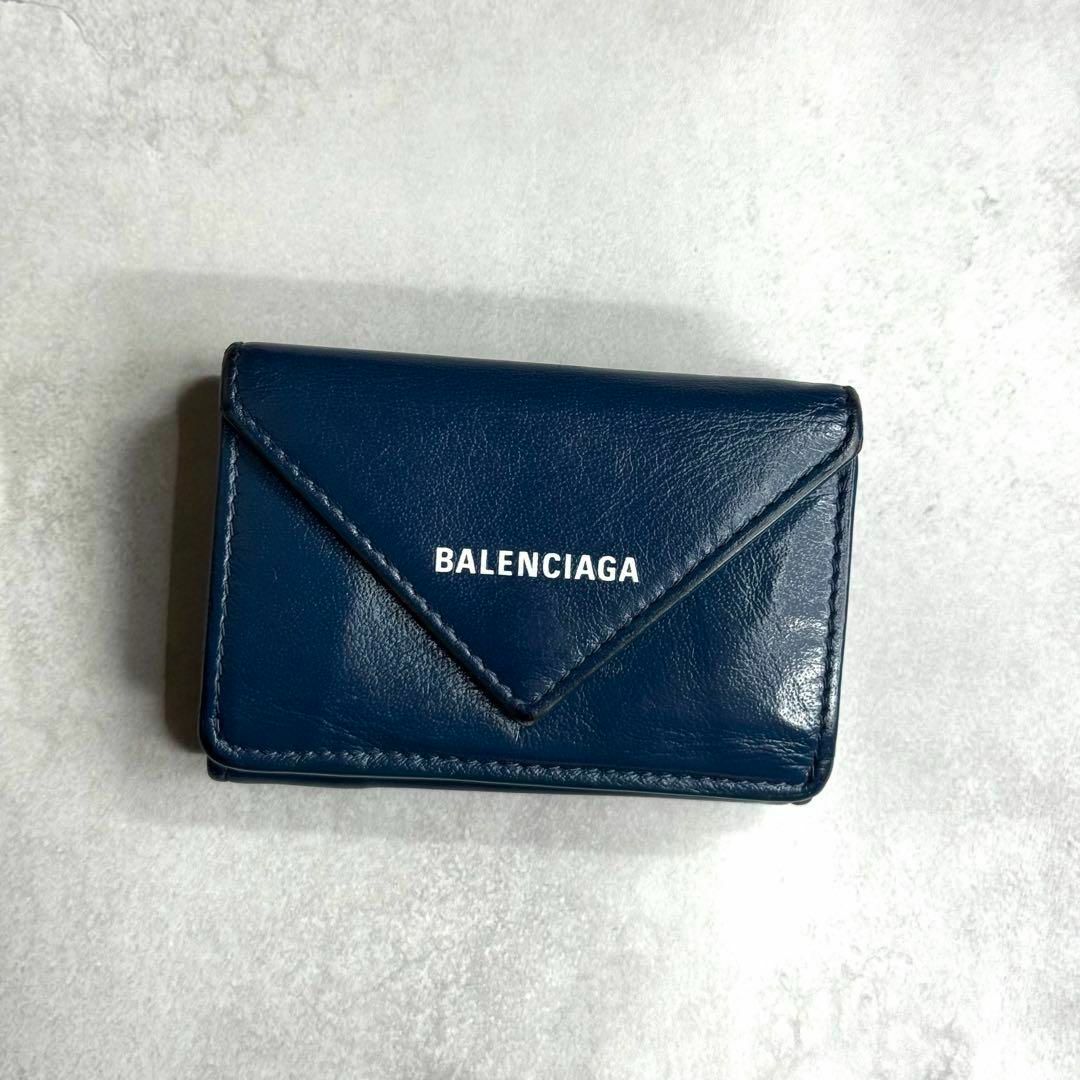 BALENCIAGA - BALENCIAGA バレンシアガ / ペーパーミニウォレット ネイビー