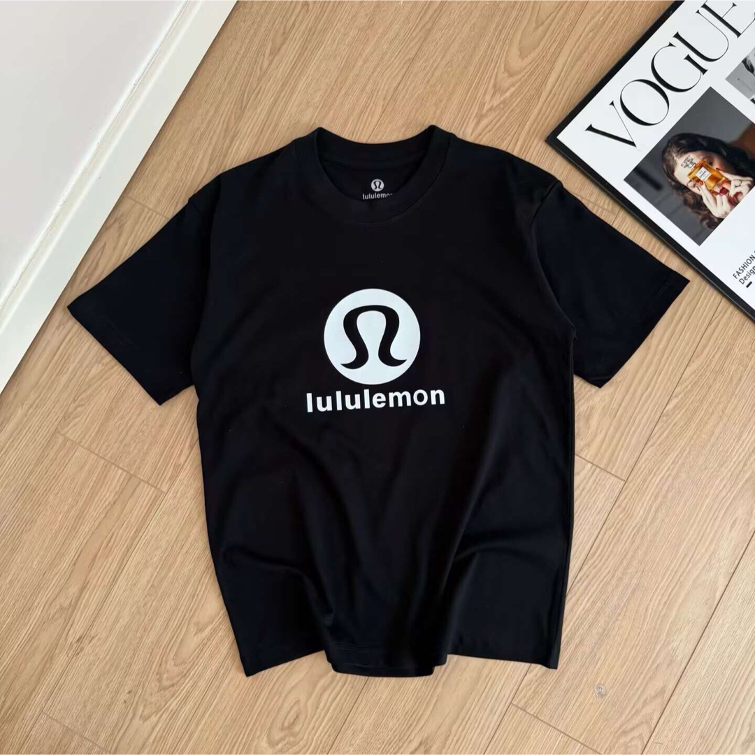 カナダロゴ☆着心地抜群【lululemon】コットン 半袖 Tシャツ lululemon - 新品 lululemon ロゴ Tシャツ ブラック Lの通販 by