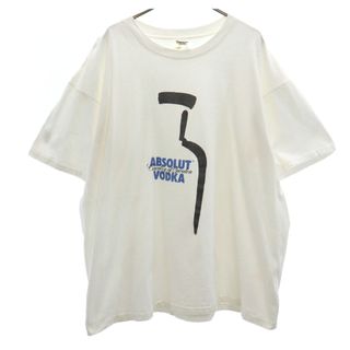 古着 TENNESSEE RIVER GOLD テネシーリバー ゴールド 90s USA製 オールド ABSOLUT VODKA 半袖 Tシャツ XL ホワイト シングルステッチ メンズ(Tシャツ/カットソー(半袖/袖なし))