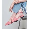【PINK】【24.5cm(37h)】<LAURENCE>BUND LINE フラットサンダル
