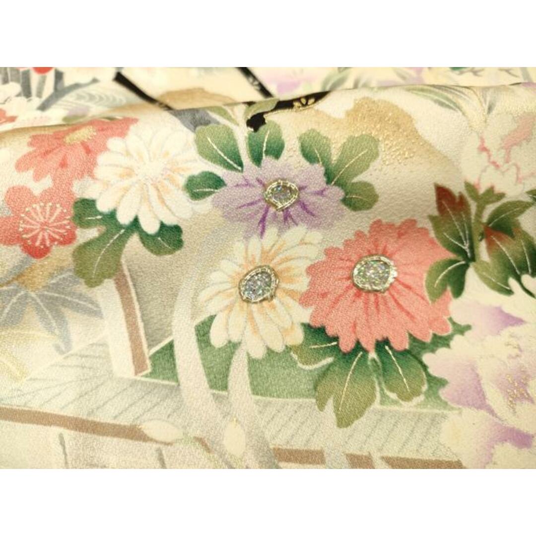 平和屋着物□豪華振袖 駒刺繍 風景花車文 松竹梅 暈し染め 金銀 平和屋着物□豪華振袖 駒刺繍 風景花車文 松竹梅 暈し染め 金銀