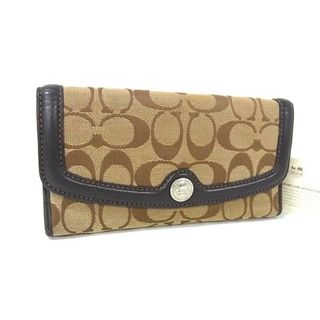 コーチ(COACH)のCOACH コーチ シグネチャー キャンバス×レザー 三つ折り 長財布 ウォレット レディース ブラウン系 DH8950(財布)
