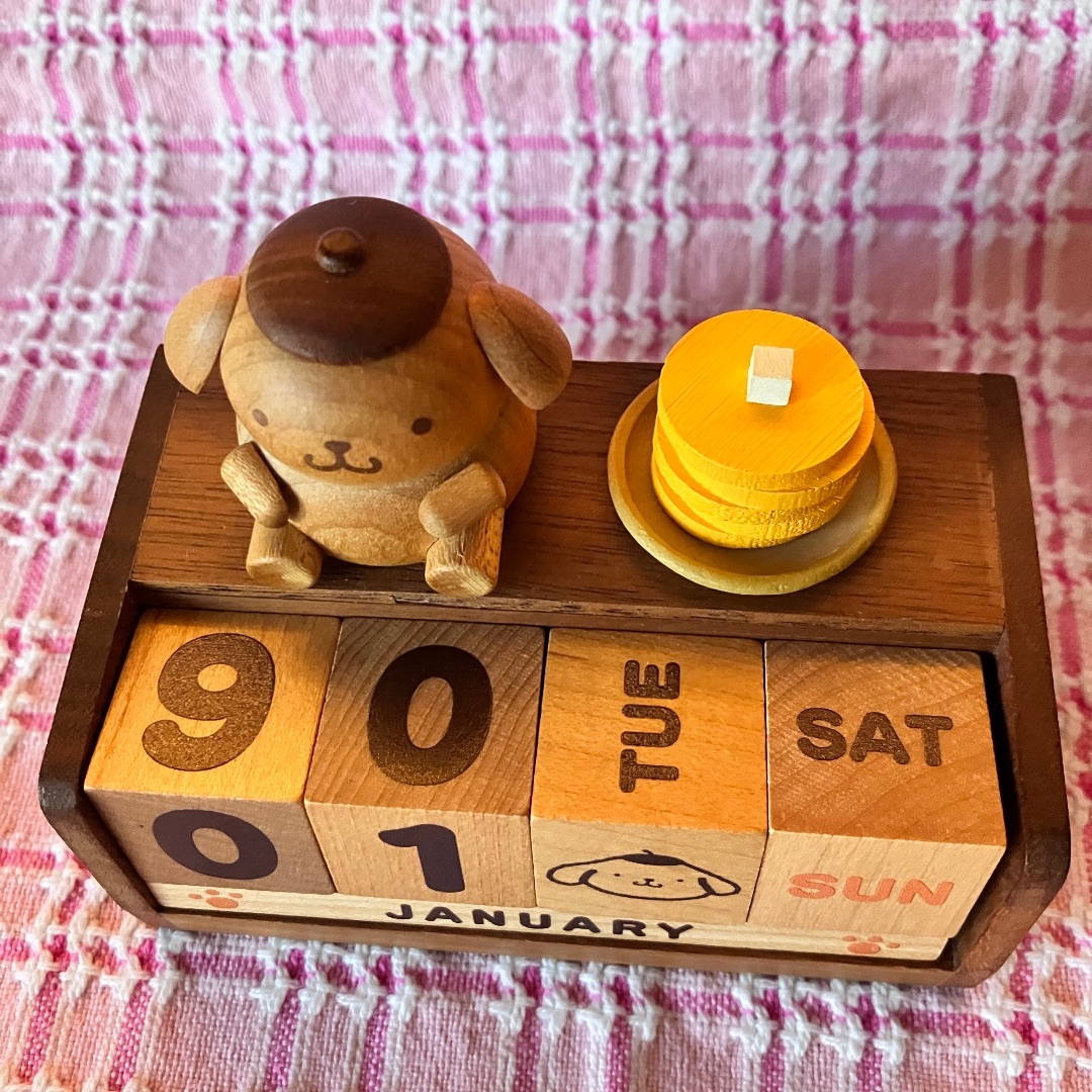 激レア☆ポムポムプリン 木製 万年卓上カレンダー