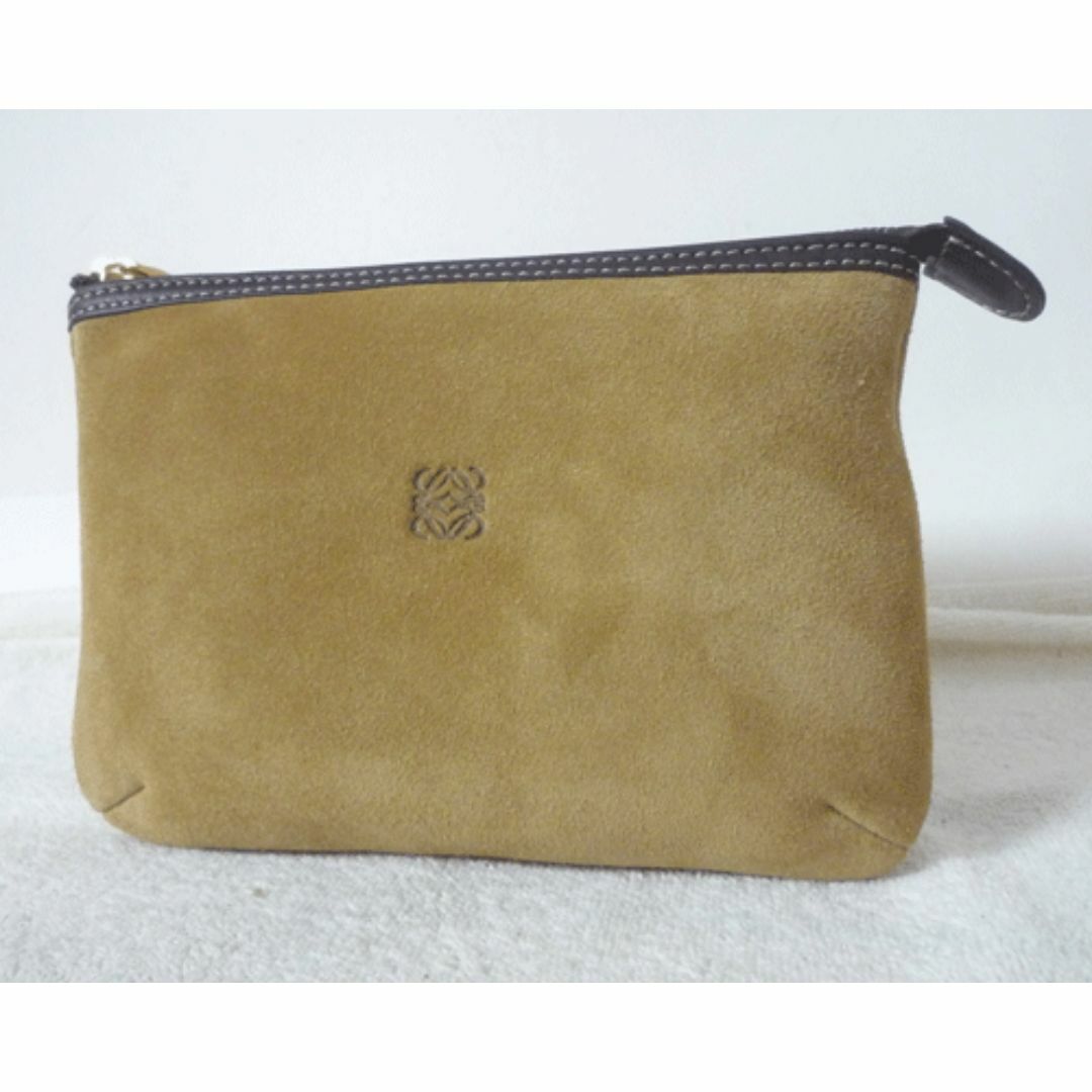 LOEWE - 廃盤品　極美品　ロエベ　スエード　レザー　アナグラムロゴ　ポーチ　ヴィンテージ
