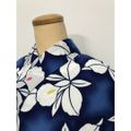 【中古】Mサイズ 綿 浴衣 青地に蘭模様
