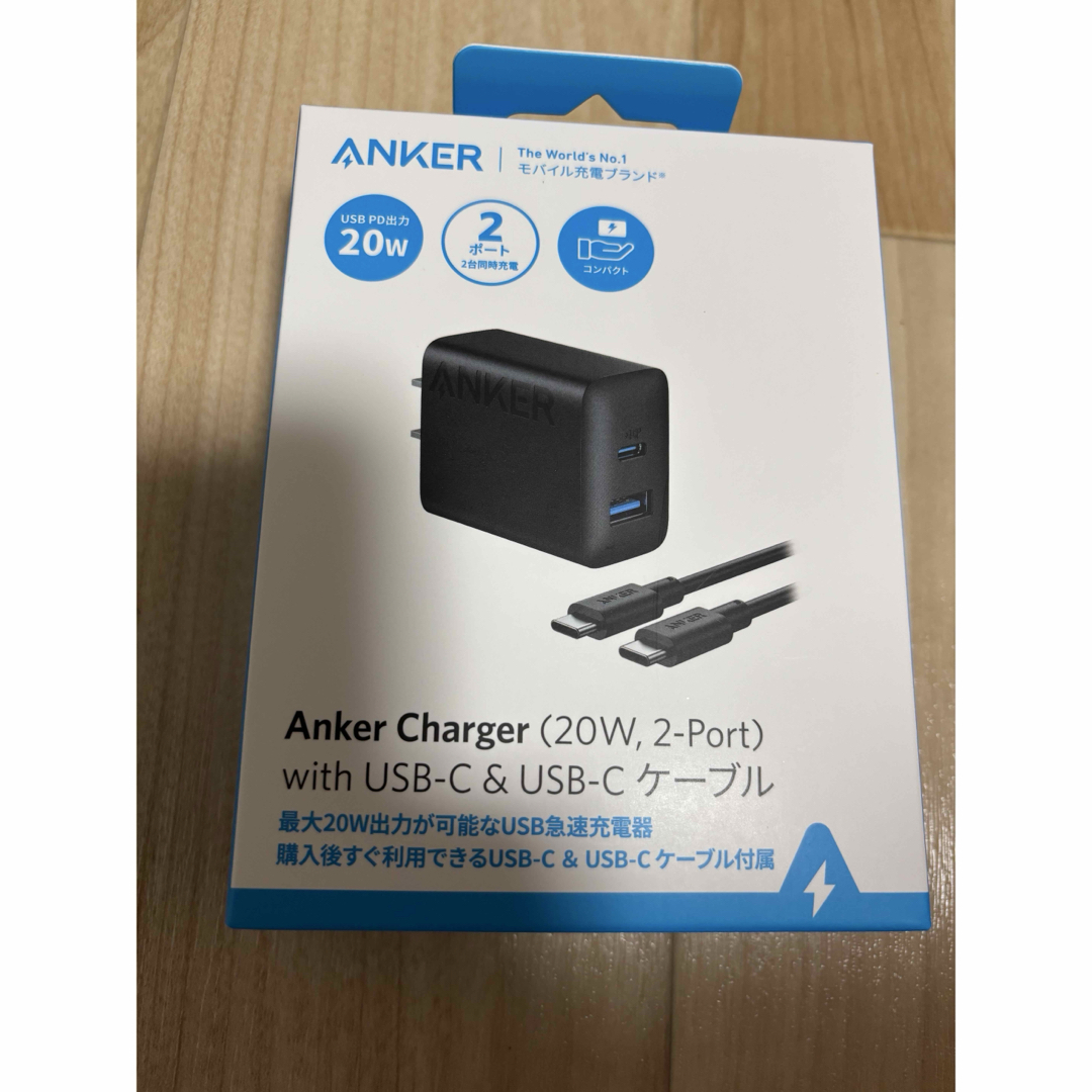 Anker(アンカー)のAnker 20W 2-Port USB-C Charger B2348N11 スマホ/家電/カメラのスマートフォン/携帯電話(バッテリー/充電器)の商品写真