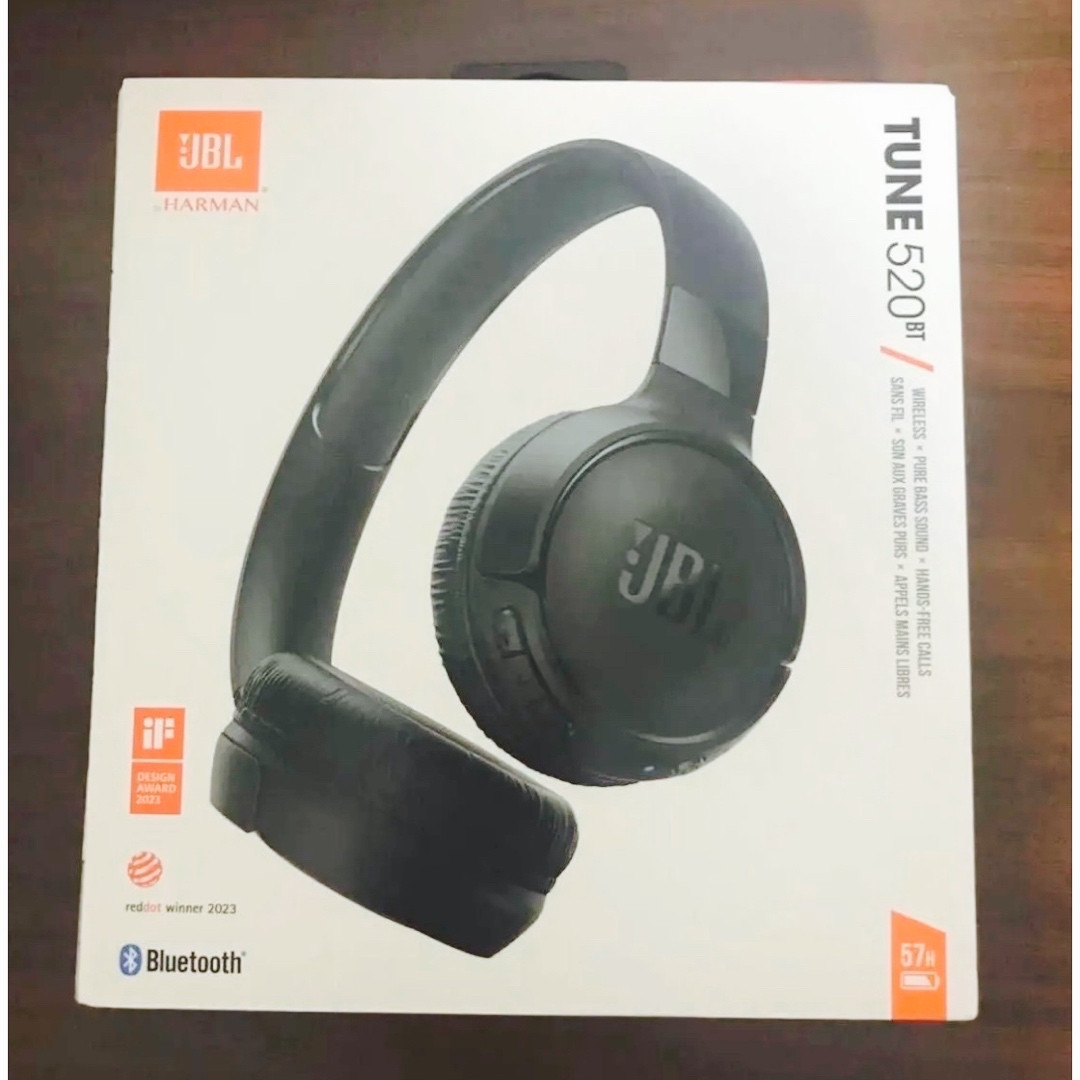 JBL(ジェイビーエル)のJBL TUNE 520BT ワイヤレスヘッドホン Black スマホ/家電/カメラのオーディオ機器(ヘッドフォン/イヤフォン)の商品写真