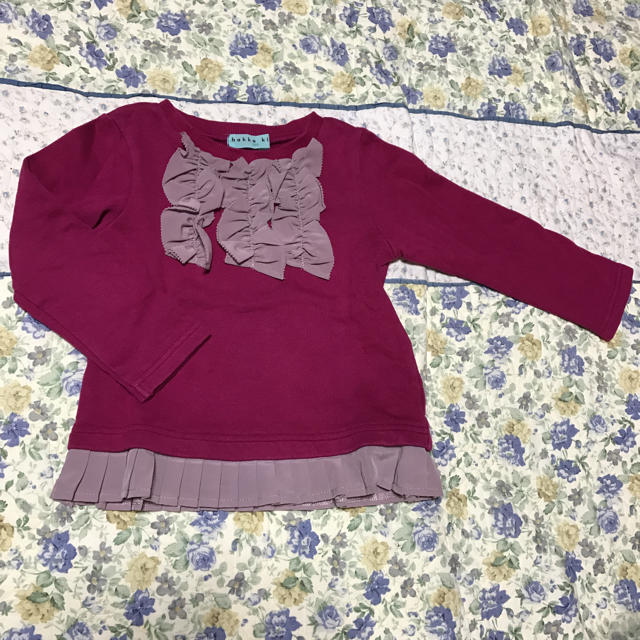 hakka kids(ハッカキッズ)の美品♡ハッカキッズhakkakidsのフリルカットソー100 キッズ/ベビー/マタニティのキッズ服女の子用(90cm~)(Tシャツ/カットソー)の商品写真