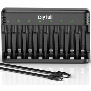 Dlyfull 電池充電器 単4 単3 充電池 充電器、USB Type-C入力