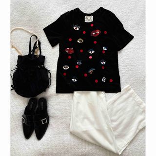 ミュベール(MUVEIL)のMUVEIL キラキラ　モチーフ　デザインTシャツ　美品(Tシャツ(半袖/袖なし))