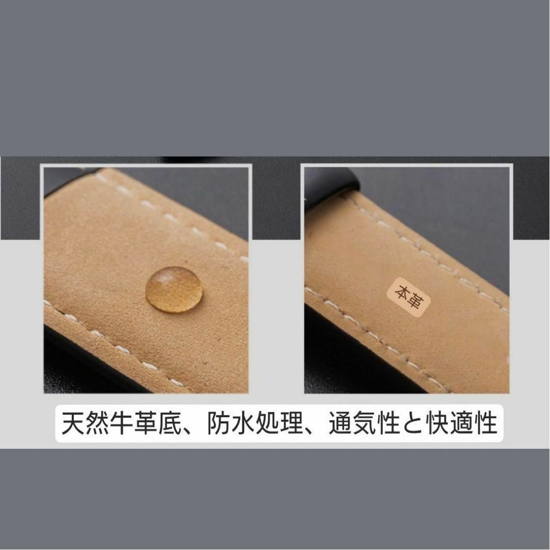 本革 アップルウォッチ ベルト ブラック 黒 38/40/41mm ゴールド金具 メンズの時計(レザーベルト)の商品写真
