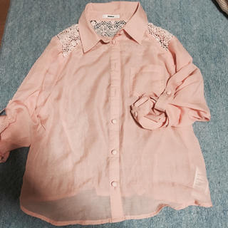 ムルーア(MURUA)のMURUA♡ピンク刺繍レースシャツ(シャツ/ブラウス(長袖/七分))