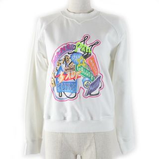 エルメス(HERMES)の極美品☆HERMES エルメス 23SS 3E4626DA Chevaloscope シュヴァロスコープ コットン100％ 刺繍プリント スウェットシャツ ホワイト 34 フランス製 正規品 レディース(トレーナー/スウェット)