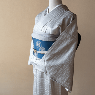 着物　シルバー　シルク　色無地　合わせ(着物)