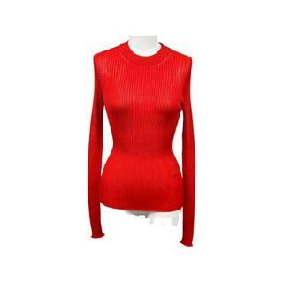 ヴェルサーチ(VERSACE)の極美品 GIANNI VERSACE ジャンニ ヴェルサーチ レーヨン カットソー レッド メデューサロゴ サイズ36 中古 4b002282(ニット/セーター)