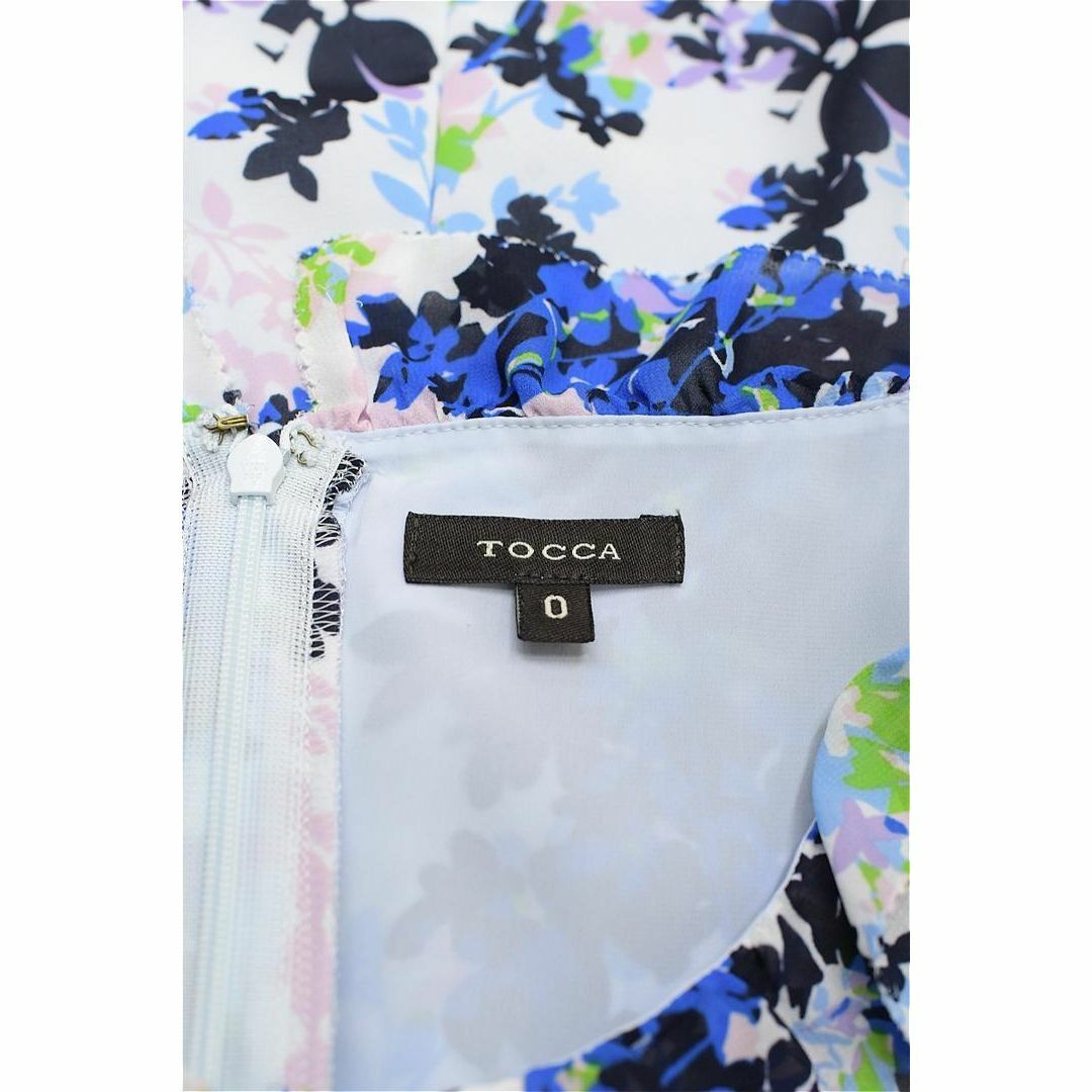 U330/美品 TOCCA ノースリーブワンピース 花柄 シフォン フリル