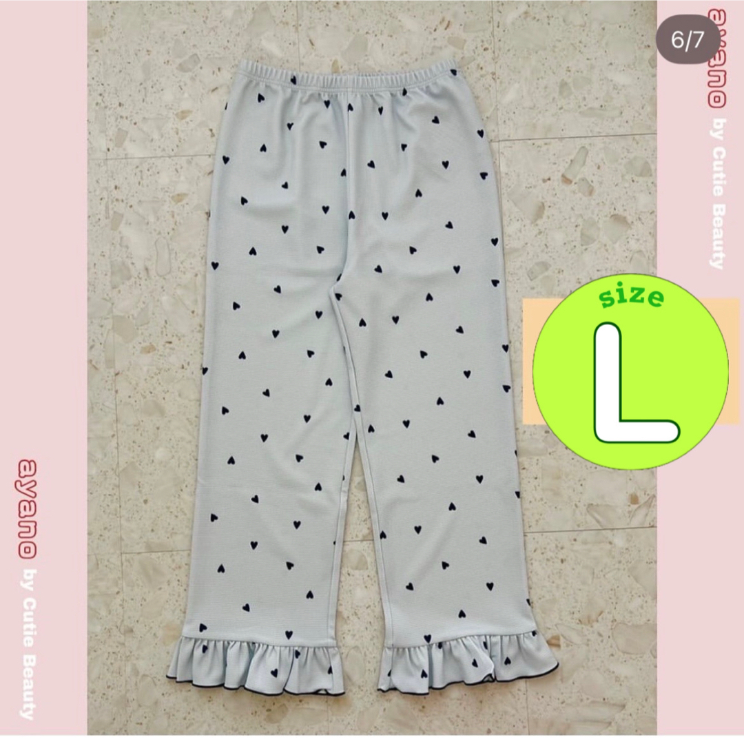 しまむら(シマムラ)のしまむら ayano ハート柄ワッフルパンツ レディースのパンツ(カジュアルパンツ)の商品写真