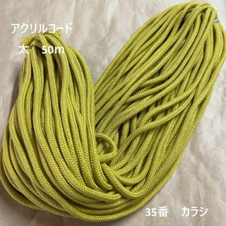 在庫処分特価　アクリルコード 紐 ひも 太　50ｍ綛　1反　35番　カラシ(生地/糸)