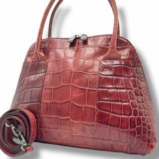 フルラ(FURLA)の良品✨フルラ 2way ハンド ショルダーバッグ クロコ型押し ロゴ型押し(ショルダーバッグ)