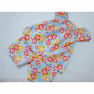 夕涼み100　朝顔　甚平　夏祭り　セットアップ　夏服　女の子　浴衣(その他)