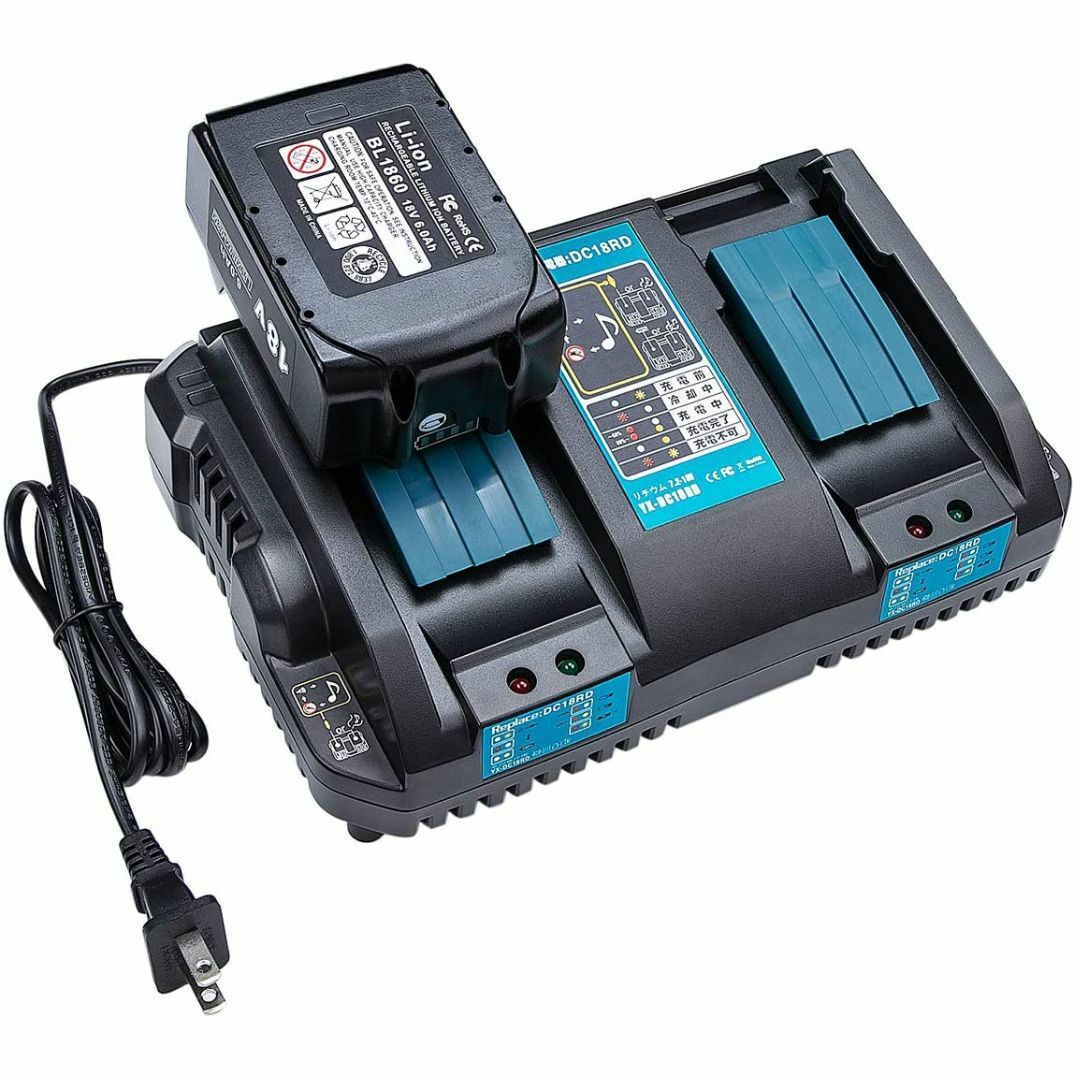 B DC18RD 2口急速充電器 マキタ 互換 充電器 14.4v - 18v スポーツ/アウトドアの自転車(工具/メンテナンス)の商品写真
