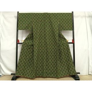 平和屋着物■上質な紬　矢羽文　正絹　逸品　未使用　AAAT7777es(着物)