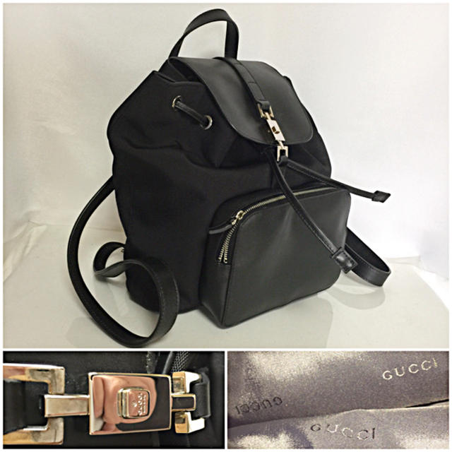 Gucci(グッチ)の902. 美品 GUCCI ジャッキー金具ナイロン カーフレザー リュックサック レディースのバッグ(リュック/バックパック)の商品写真