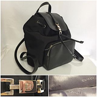 グッチ(Gucci)の902. 美品 GUCCI ジャッキー金具ナイロン カーフレザー リュックサック(リュック/バックパック)