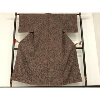 平和屋着物■上質な小紋　更紗花文　正絹　逸品　未使用　AAAT0285zg(着物)