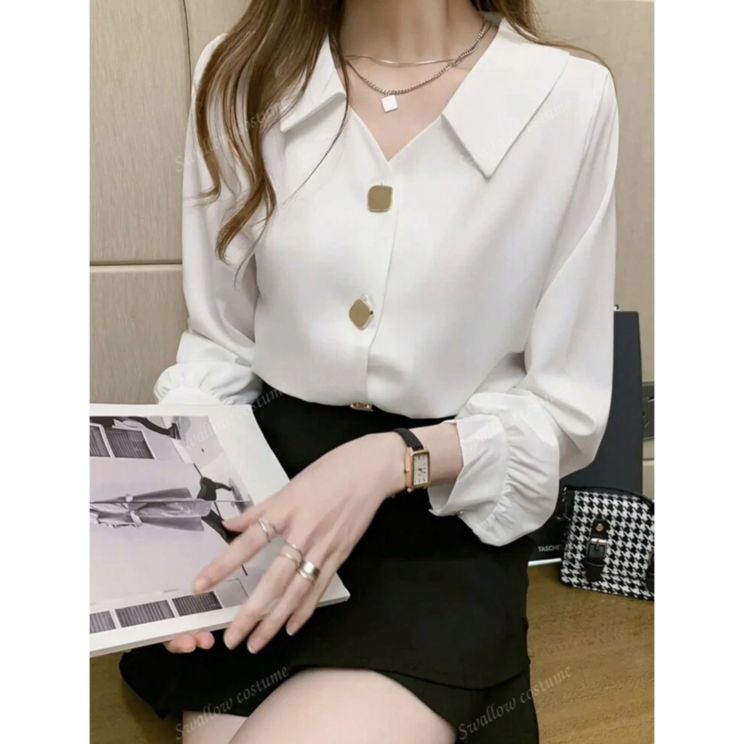 SHEIN ブラウス オフィスカジュアル レディースのトップス(シャツ/ブラウス(長袖/七分))の商品写真