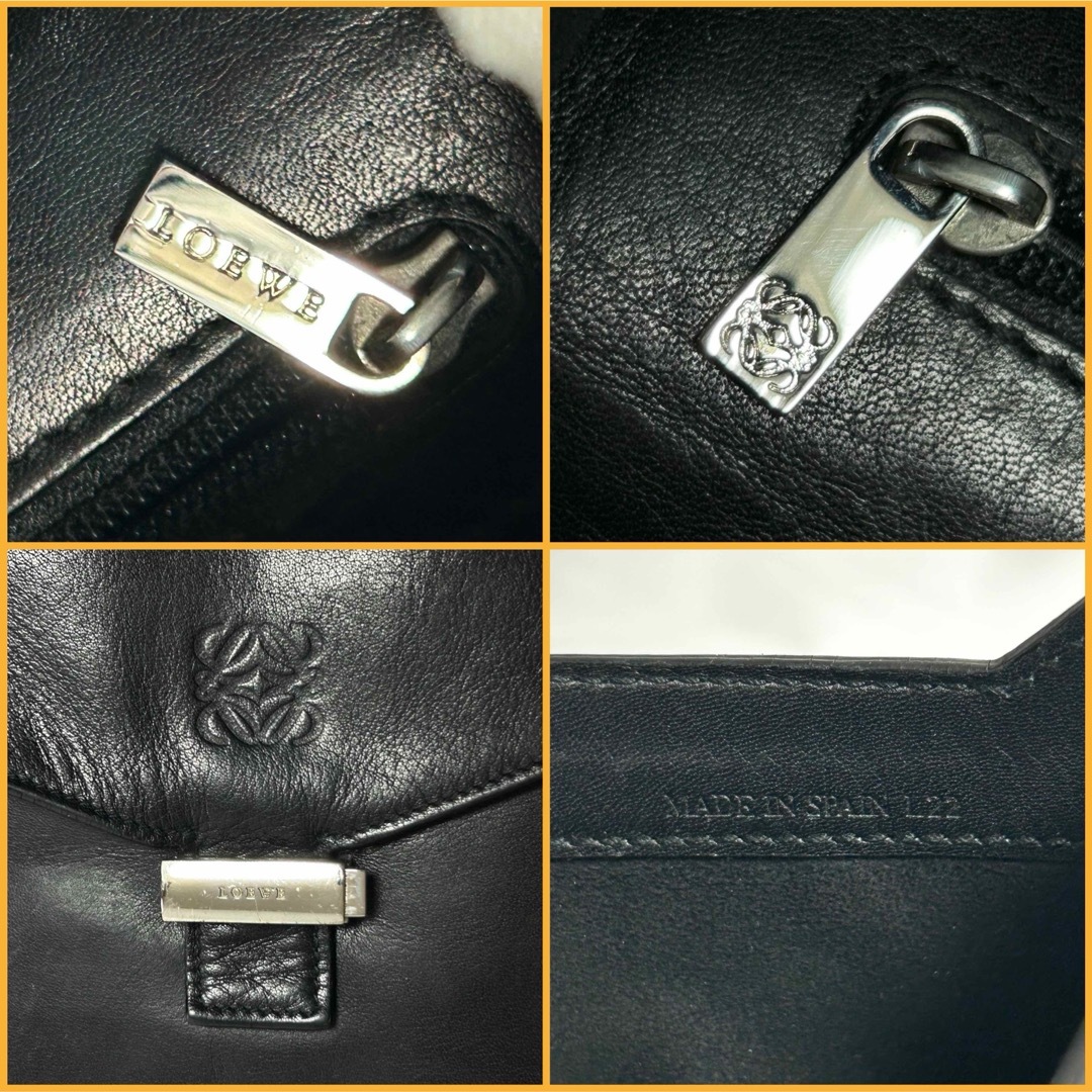 LOEWE - LOEWE アナグラム レザークラッチバッグ スペイン製