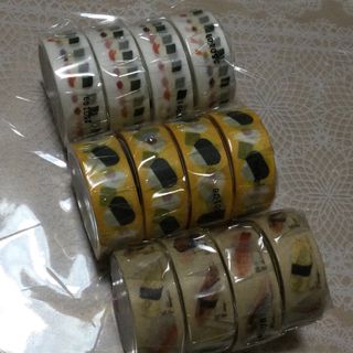 【15mm】ダイソー　DAISO 100円均一　マステ　おにぎり　寿司　セット(テープ/マスキングテープ)