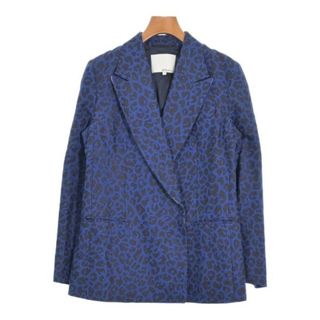 スリーワンフィリップリム(3.1 Phillip Lim)の3.1 Phillip Lim ジャケット 0(XS位) 青x黒(豹柄) 【古着】【中古】(その他)