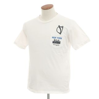 【中古】ビームスハート BEAMS HEART コットン クルーネック 半袖Ｔシャツ ホワイト【サイズM】【メンズ】(Tシャツ/カットソー(半袖/袖なし))