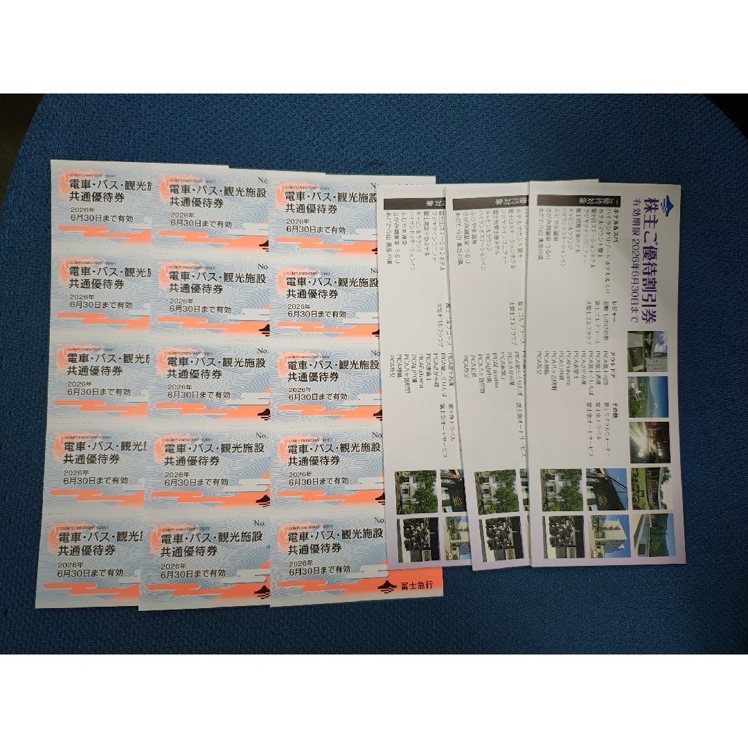 富士急行 株主優待3セット電車、バス、観光施設共通優待券15枚割引冊子3冊 チケットの施設利用券(遊園地/テーマパーク)の商品写真
