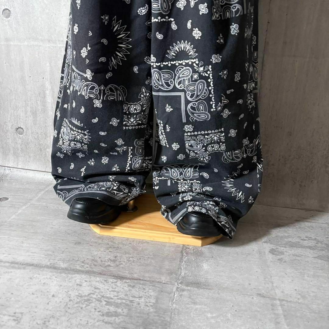 y2k opium ワイドバギーパンツ ペイズリー 極太 裾広 ワイド y2k opium ワイドバギーパンツ ペイズリー 極太 裾広 ワイド