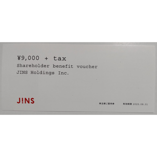 ジンズ 株主優待券 9000円分 2025年8月期限 -Y(ショッピング)