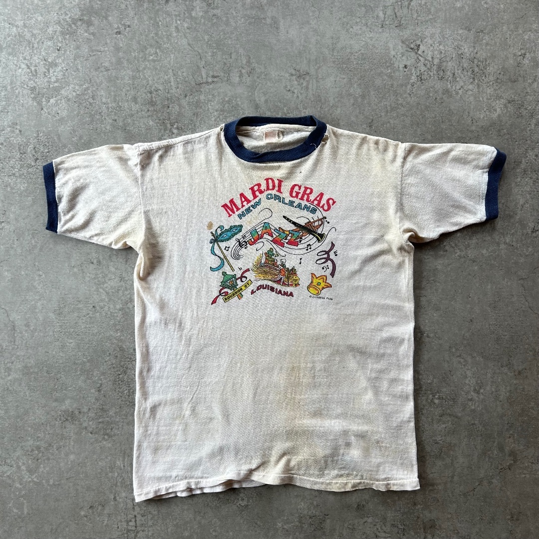 VINTAGE - 60s70s リンガーtシャツ USA製 XL ジャズフェスティバル ネイビー