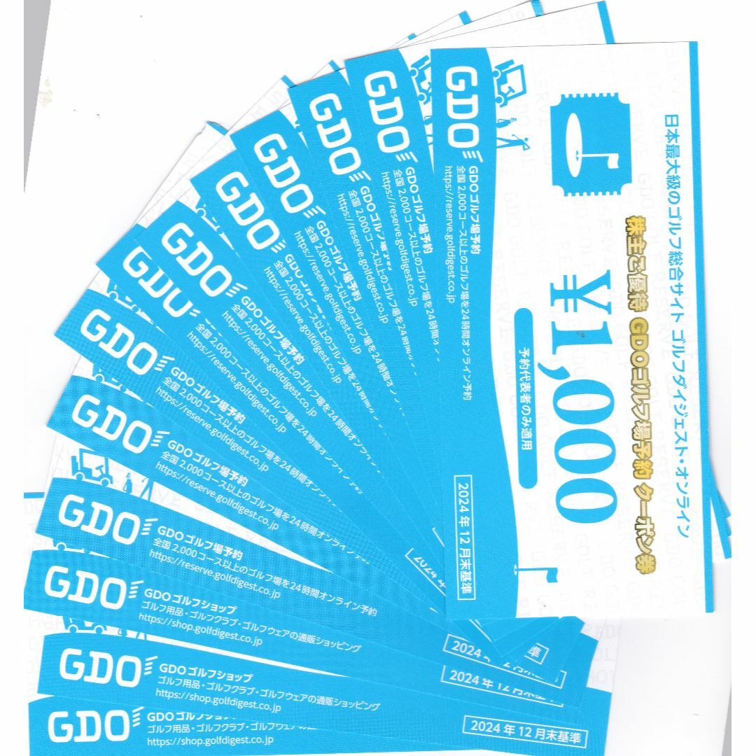 ゴルフダイジェスト GDO 13000円分株主優待券 チケットの施設利用券(ゴルフ場)の商品写真
