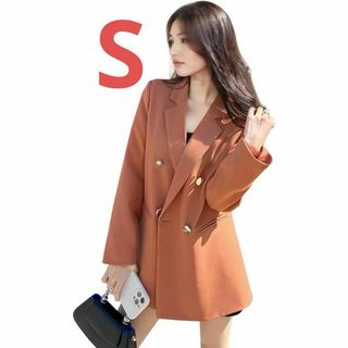 大人気のカラー❣️ レディース テーラードジャケット スーツ ブレザー Sサイズ(ノーカラージャケット)