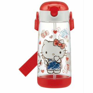 ワンプッシュストローボトル 480ml ハローキティ スケッチ水筒 スケーター(弁当用品)