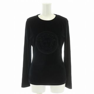 ジャンニヴェルサーチ(Gianni Versace)のGIANNI VERSACE ベロア メデューサ カットソー Tシャツ 長袖 黒(カットソー(長袖/七分))