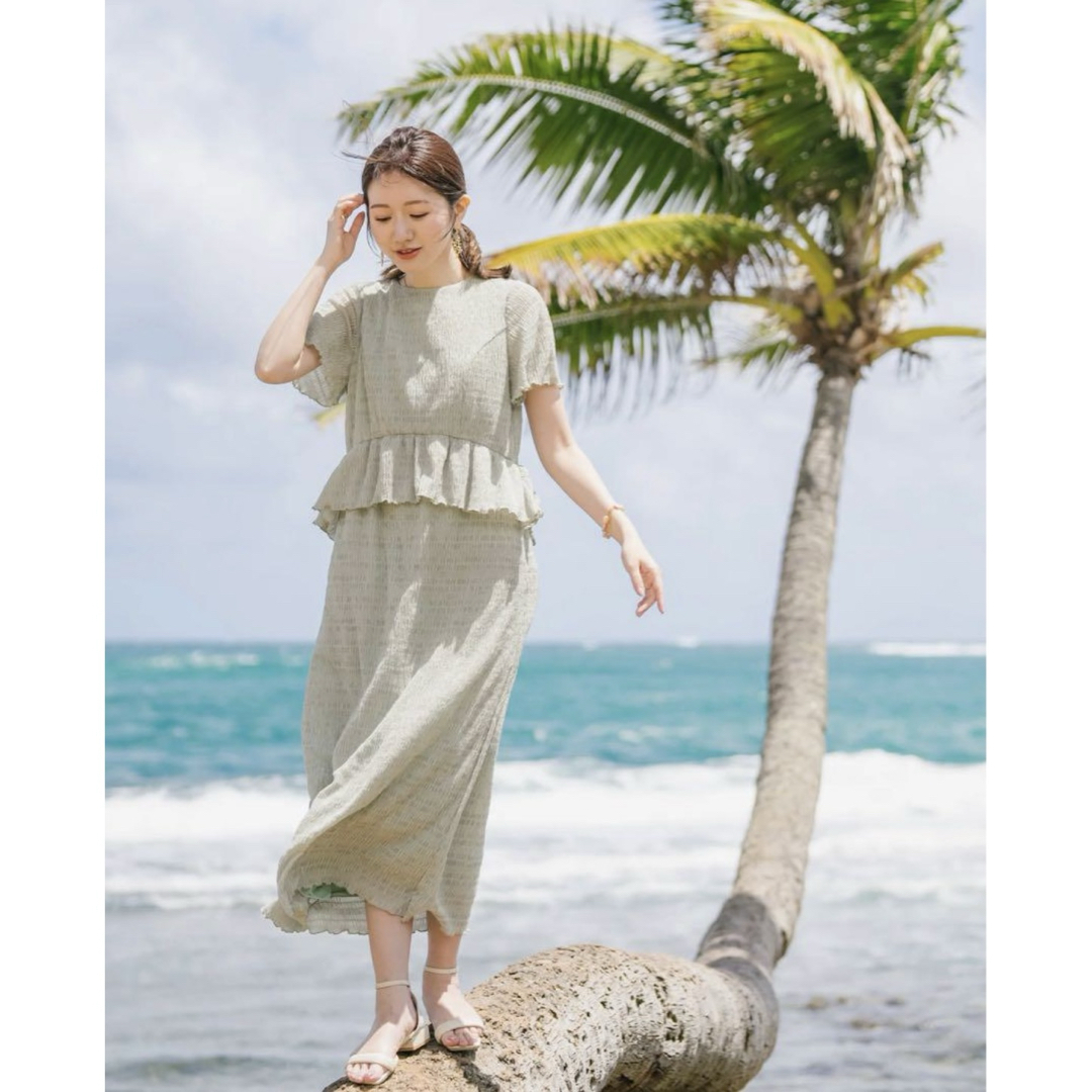 【新品】Maison Echelle エアリーシャーリングワンピース レディースのワンピース(ロングワンピース/マキシワンピース)の商品写真