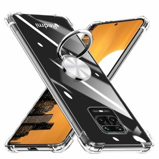 KUJQOC Redmi Note 9S ケース リング付き 透明 耐衝撃 TP(その他)