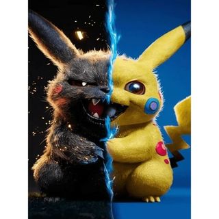ポケモン(ポケモン)のダイヤモンドアートキット   ピカチュウ～ブルー&ブラック   (20×30)(アート/写真)