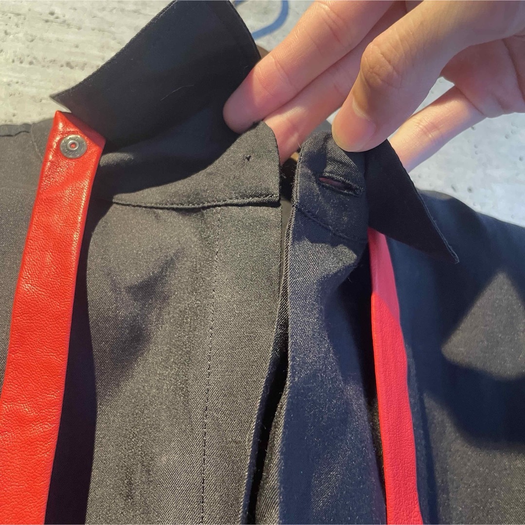 店内商品がすべてレジにて半額！！ Y's - yohji yamamoto Y's 羊革レザーネクタイ コットンシルク トップス
